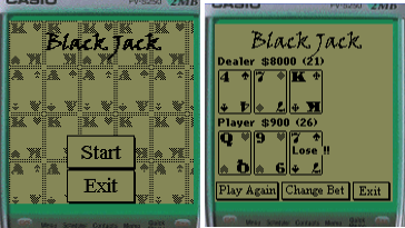 Blackjack game for Pocket Viewer
