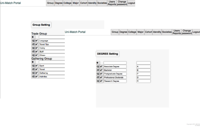 Back-end server for UniMatch application